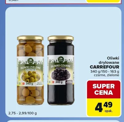 Oliwki drylowane czarne Carrefour Classic promocja w Carrefour Market
