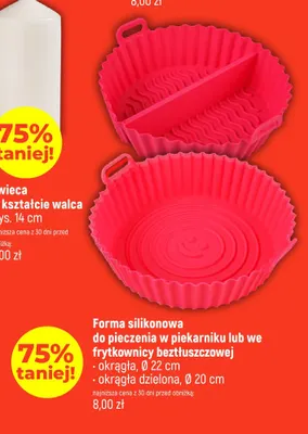 Forma silikonowa do pieczenia w piekarniku lub we frytkownicy beztłuszczowej okrągła Ø 22 cm promocja w Dealz