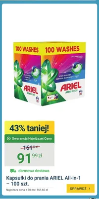 Kapsułki do prania color&style Ariel all in 1 promocja w ERLI