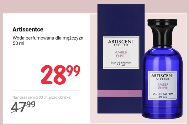 Woda perfumowana dla mężczyzn Artiscentce promocja w Rossmann