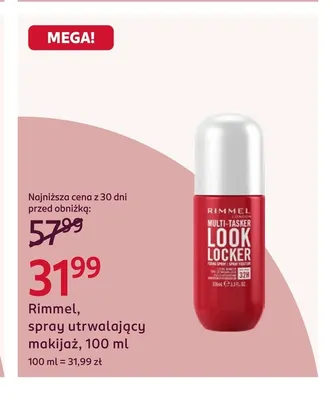 Spray utrwalający makijaż Rimmel promocja w Rossmann