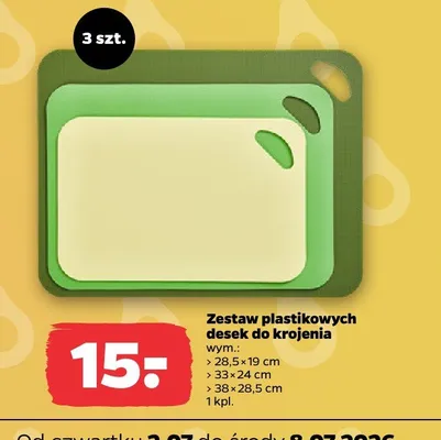 Zestaw plastikowych desek do krojenia promocja w Netto