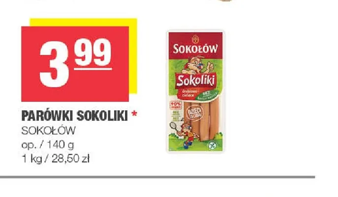 Parówki Sokoliki Sokołów promocja w SPAR