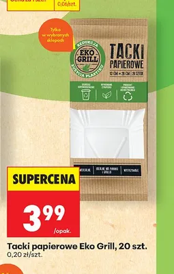 Tacki papierowe Eko Grill promocja w Biedronka