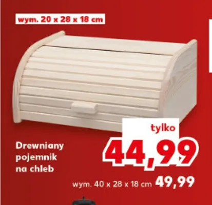 Drewniany pojemnik na chleb 20x28x18 cm promocja w Kaufland
