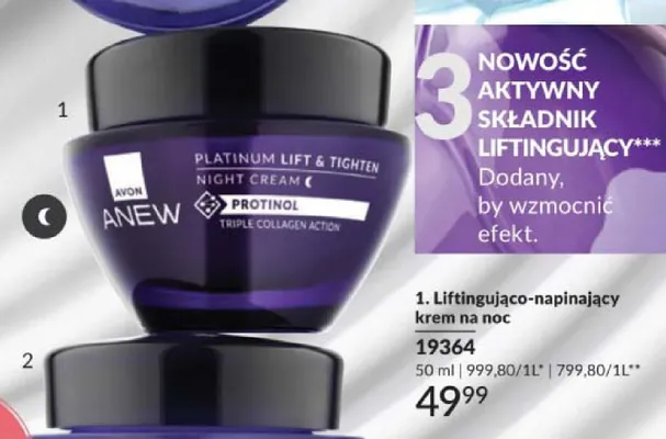 Liftingująco-napinający krem na noc Avon Anew promocja w AVON