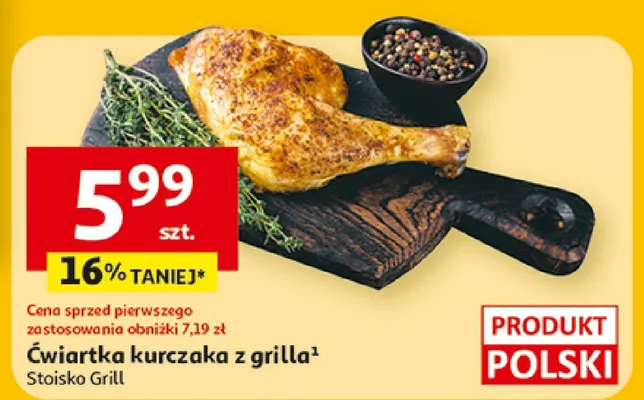 Ćwiartka kurczaka z grilla promocja w Auchan