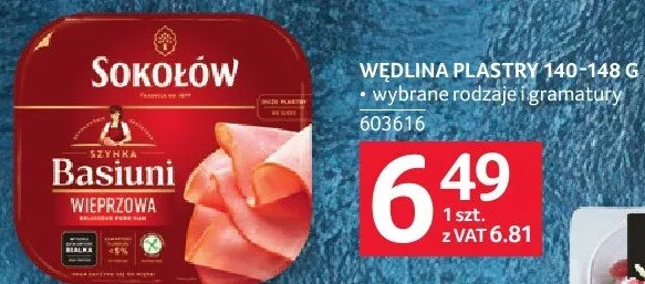 Wędlina plastry Basiuni promocja w Selgros