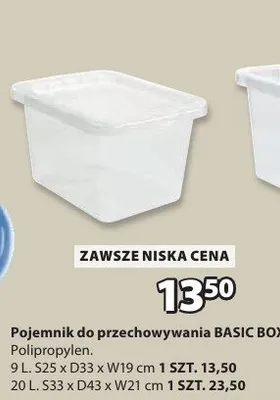 Pojemnik do przechowywania Basic Box 9L promocja w Jysk
