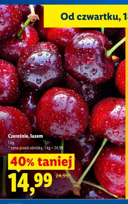 Czereśnie luzem promocja w Lidl