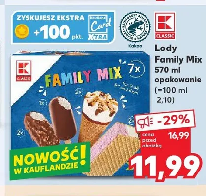 Lody Family Mix K-CLASSIC promocja w Kaufland