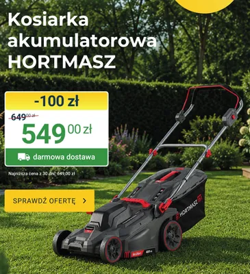 Kosiarka akumulatorowa Hortmasz promocja w ERLI