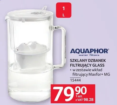 Szklany dzbanek filtrujący GLASS AQUAPHOR promocja w Selgros