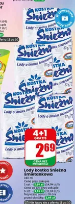Lody kostka Śnieżna śmietankowa Koral promocja w Dino