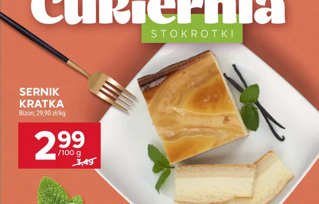 Sernik Kratka Bizon promocja w Stokrotka