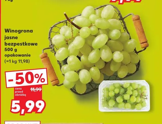 Winogrona jasne bezpestkowe promocja w Kaufland