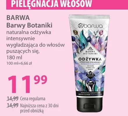 Barwy Botaniki naturalna odżywka intensywnie wygładzająca do włosów puszczących się promocja w Hebe