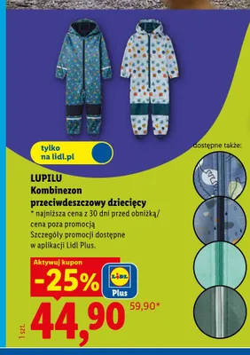 Kombinezon przeciwdeszczowy dziecięcy Lupilu promocja w Lidl