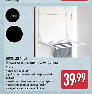 Suszarka na pranie do zawieszenia Home Creation promocja w Aldi