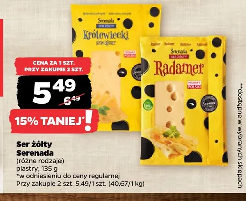 Ser Radamer w plastrach Serenada promocja w Netto
