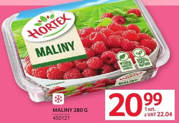 Maliny 280 g promocja w Selgros
