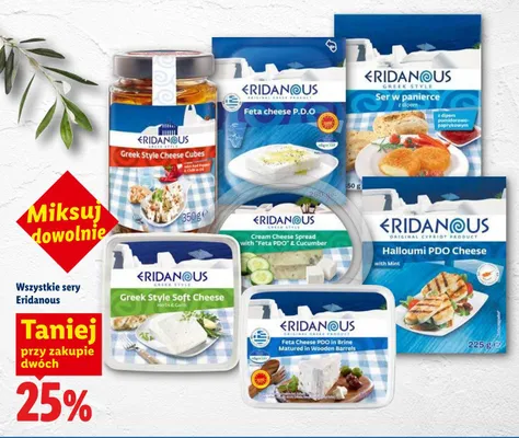 Ser w panierce z dipem pomidorowo-paprykowym Eridanous promocja w Lidl