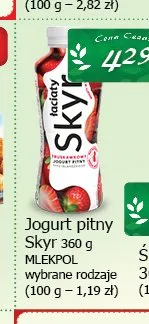 Jogurt pitny Skyr truskawkowy Łaciate promocja w CEZAR Delikatesy