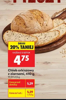 Chleb orkiszowy z ziarnami promocja w Biedronka