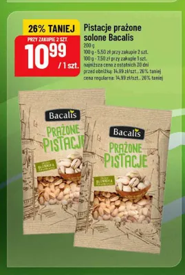 Pistacje prażone solone Bacalis promocja w POLOmarket