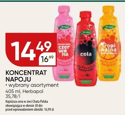 Koncentrat napoju wybrany asortyment promocja w Chata Polska