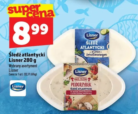 Śledź atlantycki w sosie śmietanowym Lisner promocja w TOPAZ