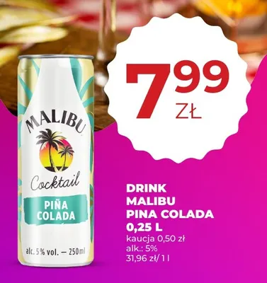 Drink Malibu Pina Colada promocja w Duży Ben