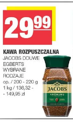 Kawa rozpuszczalna Jacobs promocja w SPAR