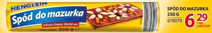 Spód do mazurka Henglein 250 g promocja w Selgros