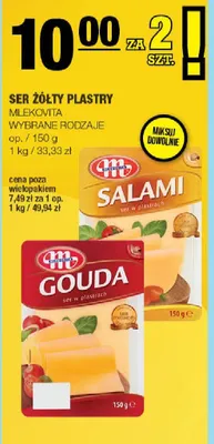 Ser żółty plastry Mlekovita promocja w SPAR