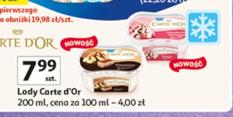 Lody Carte d'Or promocja w Auchan