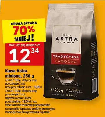 Kawa Astra mielona, 250g promocja w Twój Market