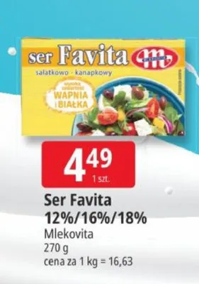 Ser Favita 12%/16%/18% Mlekovita promocja w Leclerc