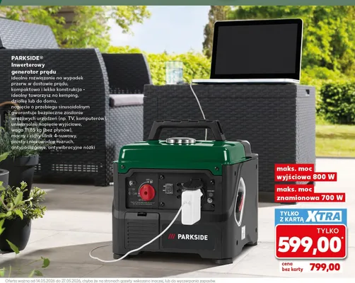 Inwerterowy generator prądu PARKSIDE 800W promocja w Kaufland
