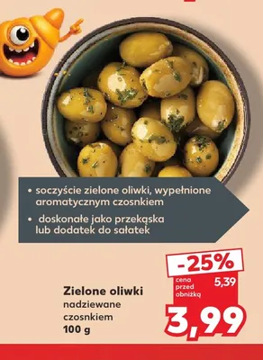 Zielone oliwki nadziewane czosnkiem promocja w Kaufland
