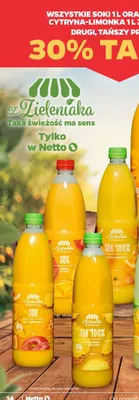 Soki 1l oraz lemoniada cytryna-limonka 1l promocja w Netto