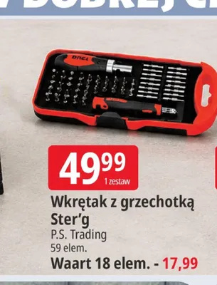 Wkrętak z grzechotką Waart 18-elementowy promocja w Leclerc
