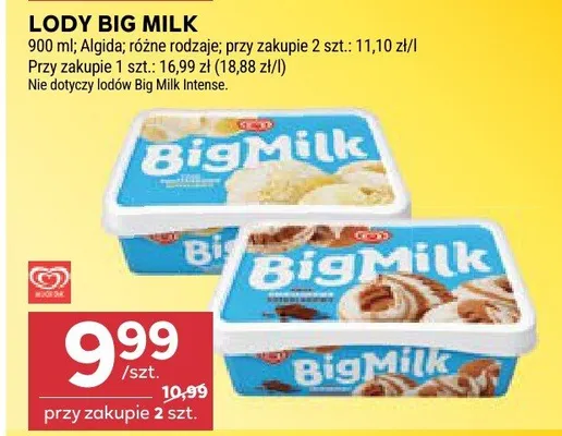 Lody Big Milk Algida promocja w Stokrotka