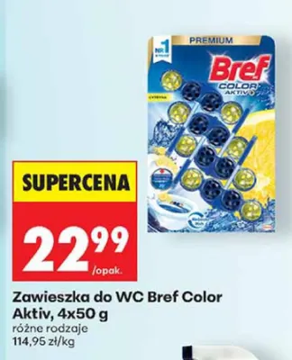 Zawieszka do WC Bref Color Aktiv 4-pak promocja w Biedronka