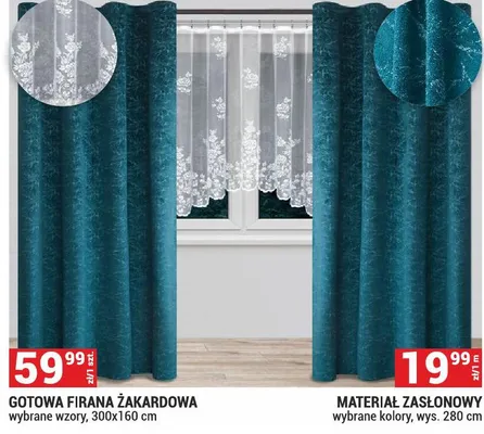 Gotowa firana zakardowa promocja w Merkury Market