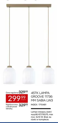 Lampa wisząca 45TK Groove 11736 mm Sabia LW3 promocja w Abra Meble
