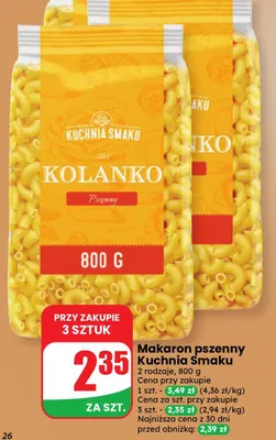 Makaron pszenny Kuchnia Smaku promocja w Dino