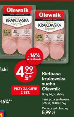 Kiełbasa krakowska sucha promocja w Żabka