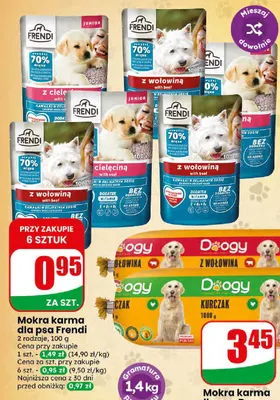 Mokra karma dla psa z wołowiną Frendi promocja w Dino