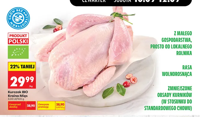 Kurczak BIO Kraina Mięs promocja w Biedronka